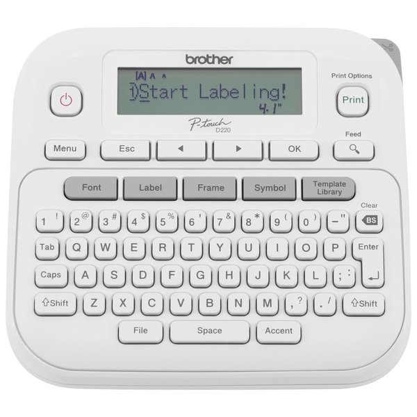 Brother P-Touch Label Maker, PTD220, Thermal, Inkless Printer for Home & Office Organization, Portable & Lightweight, QWERTY Keyboard, One-Touch Keys & 25 Pre-Set Label Templates Label Memory
