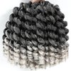 2X Ringlet Wand Curl Jamaican Bounce 3 Packs Silver Grey 8 inch Synthetic Crochet Hair Extensions Short Crochet Braiding Hair 20 Roots (#Ombre Silver Gray)