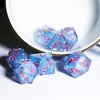 DND Dice Sharp Edge Dice Polyhedral Dice Mini Planet Dice Dungeons and Dragons Dice Handmade Dice Set PEACHY GALAXY (FUJI LAKES)