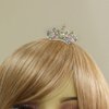 Decorative Hair Comb Miniture Princess Tiara Rhinestone Crystal Flowers Bridal Hair Comb, Rainbow