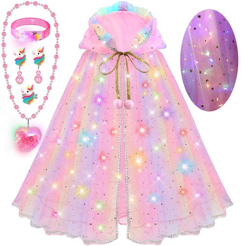 BYHTTKIGM Princess Dress Up for Girls 4-6, Dresses for Girls, Led Light Up Girls Toys for 3 Year Old Girls Gifts Princess Dress for Halloween Party
