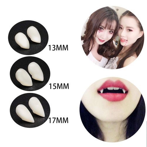 Secaden 9 Pairs Vampire Fangs Teeth Halloween Cosplay Party Props False Teeth Dress Up Accessories