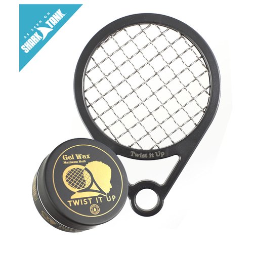 Twist It Up Comb with Gel (Unity Black) - Alternative to Hair Sponges for Black Men Curls and Sponge for Hair, Tennis Racket for Hair Twist Comb