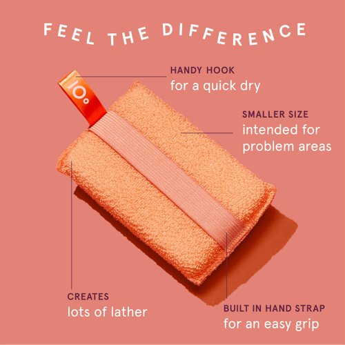 Cleanlogic Bath and Body Exfoliating Body Scrubber, Small Exfoliator Tool for Smooth and Softer Skin, Daily Skincare Routine, Assorted Colors, 3 Count Value Pack