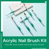 Shine Chance 4Pcs Acrylic Nail Brushes Set, Kolinsky Acrylic Nail Art Brush, Art Design & Polish Mistake Cleaning Manicure Tools for Women Acrylic Application (Size 4 8 12 16)