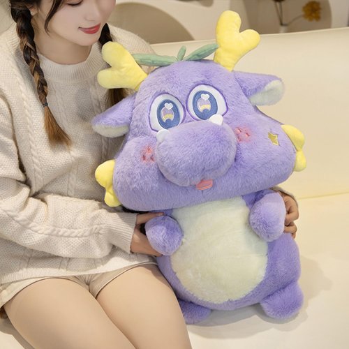 10 Inch Chinese Dragon Stuffed Animals Chinese Dragon Plush Toys Pillow Anime Chinese Dragon Plushie Hugging Pillow Chinese Dragon Doll Gift for Kids and Lovers (Purple)