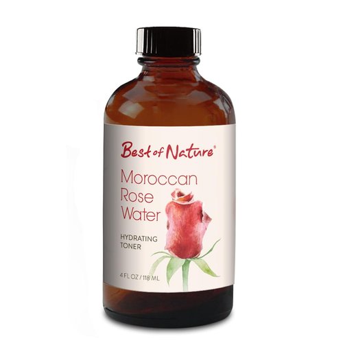 Best of Nature Moroccan Rose Water Hydrating Toner – 100% Pure and Natural Facial Toner for Skin Soothing and Hydration – 4 fl oz