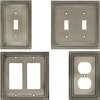 Brainerd 64905 Beaded Single Toggle Switch Wall Plate / Switch Plate / Cover, Brushed Satin Pewter