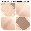 Boobeen Highlighter Contour Makeup Palette Face Matte Bronzer Powder, Compact Contouring Blush for Cheeks, Natural Long Lasting with Brush