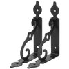 Acrux7 5 inch Decorative Shelf Brackets 4 Pack Heavy Duty Black Metal Shelf Brackets with Screws, Shelf Support Angle Brackets Wall Mounted Floating Shelf Bracket for DIY Open Shelving