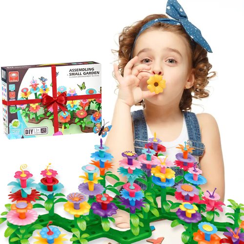 Pinbuton Flower Garden Building Toys for Girls（148PCS）,Stacking Toys for Toddlers ，Educational STEM Toys and Flowers Toys,Birthday Gifts for 3 4 5 6 7 Years Old Boys Girls