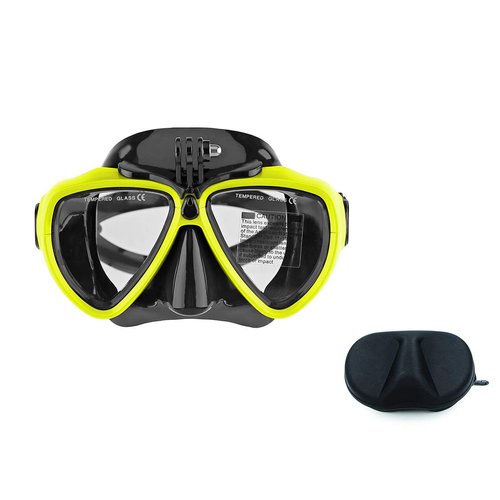 PATALACHI Action Cameras' Diving glass Silicone Diving Glass Dry Top Scuba glass, Impact Resistant Tempered Glass Panoramic Freediving glass for GoPro Hero 8/7/6/5,5/4 Session,DJI Osmo Action (Yellow)