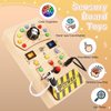 Dreamon Montessori Wooden Busy Board with 15 Led Lights - Baby Sensory Toys Light Switch Travel Toys for Ages 2-4 - Preschool Learning Activities Christmas & Birthday Gifts for Toddlers 1-3
