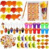 Cinrobiye 122 Pcs Fall Pumpkins Party Favors Maple Leaf Party Supplies Thanksgiving Day School Stationery Set Harvest Classrooms Reward Prizes Pencils Erasers Stickers Goodie Bag Fillers