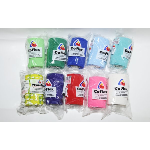 CoFlex-Vet 4 x 5 Yds. Andover Flexible Cohesive Bandage 3 Pack (Rainbow)