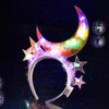 JEWEKY Light Up Headband Star Moon Hair Band Flashing Headpiece Led Rave Costume Party Hair Accessories Women (see through)