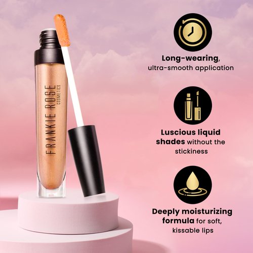 Frankie Rose Cosmetics Lip Gloss | Non-Sticky Formula, Long Lasting Lip Gloss, Bold Pigment & Hydrating Lip Gloss, So Fetch Shimmer Lip Gloss, 20g