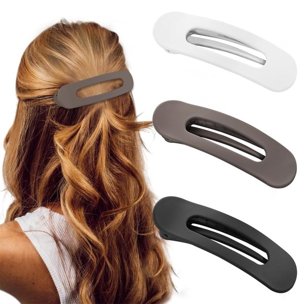 FASOTY Flat Hair Clips For Women Strong Hold Hair Claw Clips Lay Flat Claw Clips for Thin & Thick Hair Alligator Clips Styling Hair Accessories for Girls,3PCS