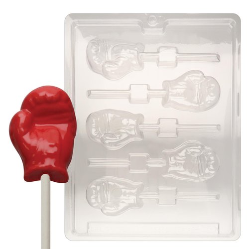 Cybrtrayd Boxing Glove Lolly Chocolate Candy Mold with Exclusive Cybrtrayd Copyrighted Chocolate Molding Instructions