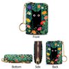 Yonlevres Credit Card Holder for Women RFID Wallet, Flower Cat Small Wallet Card Holder Wallets with Keychain Zipper, Floral Leather Print Credit Card Accordion Gift
