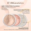 3pc MINERAL MAKEUP SET (LIGHT) Bare Skin Kit Powder Matte Foundation Organic