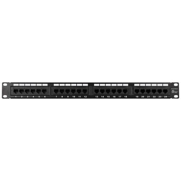Monoprice 24-Port Cat6 Patch Panel, 110 Type (568A/B Compatible) 19-Inch For Rackmount, 1U, UL