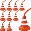 Haundry 10 Pack Construction Cone Cups Set, 10 oz Traffic Cones Kids Party Favor Cups with Straws Bulk for Construction Traffic Theme Racing Car Birthday Party Supplies