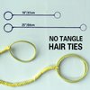 2 Packs (1pc16"+1PC 25") Yellow Hair Ties for Women, Elastic Hair Bands No Damage for Long Thick Curly Hair Strong Braided Ponytail Holders Hair Wrap for Water Wind