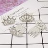 Honbay 4PCS Mini Crystal Rhinestone Crown Hair Comb Princess Tiara Comb, 1.7x1.5x0.9inch