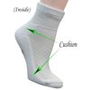Yomandamor 5 Pairs Women's Cotton Ankle Breathable Mesh Diabetic Socks with Seamless Toe,L Size