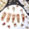 94 Pcs Gold Metal Halloween Nail Charms, Assorted Alloy 3D Spider Snake Skull Hand Horror Nail Charms Skeleton Bows Nail Gems and Charms for Nail Jewelrys Halloween Holiday Nail Art Gems