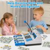 Bstoyder Pretend Play Calculator Cash Register Toy Gift for Kids Age 3, 4, 5, 6, 7, 8+ Year Old, 73 Pcs Grocery Store Playset with Microphone, Credit Card, Play Cash Register for Toddlers Kids 4-8