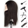 ISHOT Male Mannequin Head,12" Doll Head,Training Head,With 100% Real Human Hair for Hairdressers,Hair Stylists,Cosmetologist,Barber Shop and Cosmetology School Black