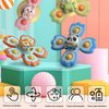 4 Pcs Suction Cup Spinner Toy for Babies, Baby Bath Toys for Toddlers 6 12 18 Months, Fidget Spinners Toy for Kids 1-3 Christmas Birthday Baby Gifts Spinning Sensory Toys
