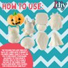 Halloween Party Craft Kit Jumbo Squishies (8 Unique Spooky Shapes w 12 Fabric Paints)-White Kawaii Scented Slow Rise Squishy Toys, Decorating, Scented Stress Craft, Kids Birthday Activity Gift (4-6")