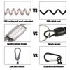 BB Hapeayou Retractable Coil Lanyard with Carabiner (2pcs) Safety Long Coiled Tether for Tools/Rods/Fishing Tackle (Black)