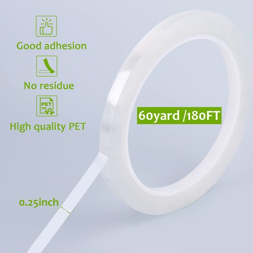 GLAMFIELDS 3 Rolls 1/4" 60Yd Floral Tapes,Clear Floral Tape,White Floral Tape for Bouquet Stem Wrap, Waterproof Florist Tape for Flower Arrangements Supplies Craft Corsages Wedding 60 Yd/Roll