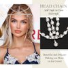 SAWINDA Rhinestone Head Chain Jewelry Silver Headpiece for Women Multiple Crystals Hair Chains Headband Forehead Band Halloween Festival Accessories Prom Wedding Headpiece for Bride