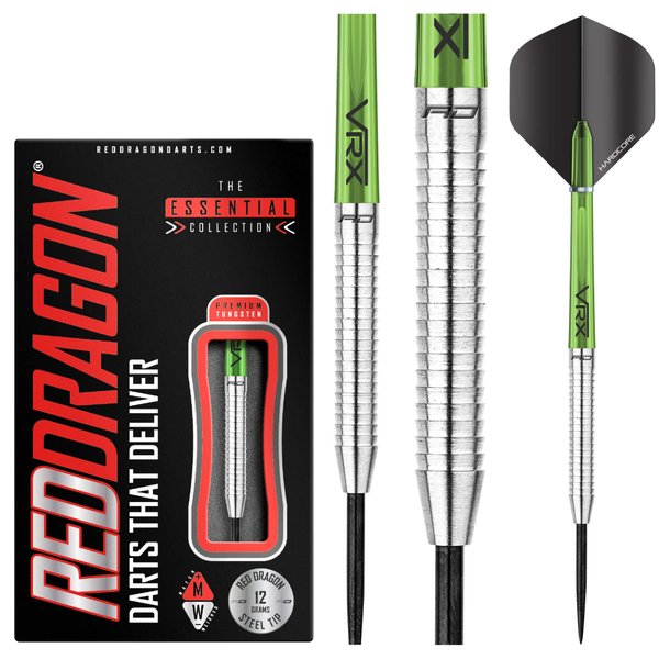 RED DRAGON Featherlite 2: 12g Tungsten Darts Set with Flights and Stems