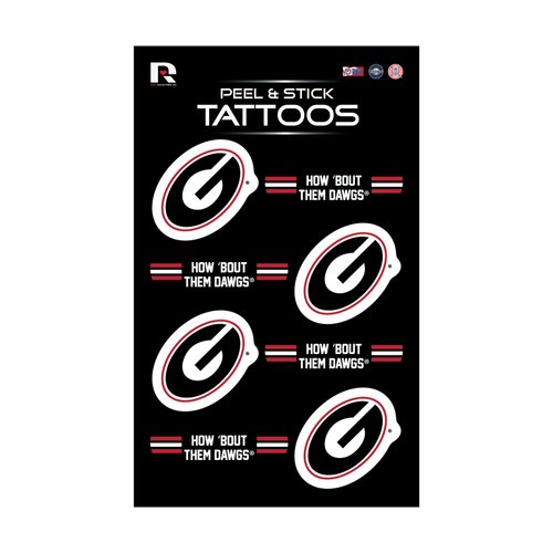 Rico Industries NCAA Georgia Bulldogs Peel & Stick Temporary Tattoos - Eye Black - Game Day Approved!