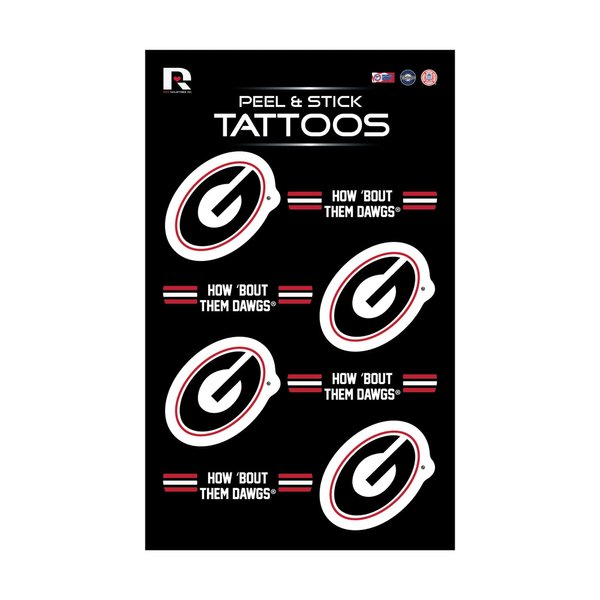 Rico Industries NCAA Georgia Bulldogs Peel & Stick Temporary Tattoos - Eye Black - Game Day Approved!