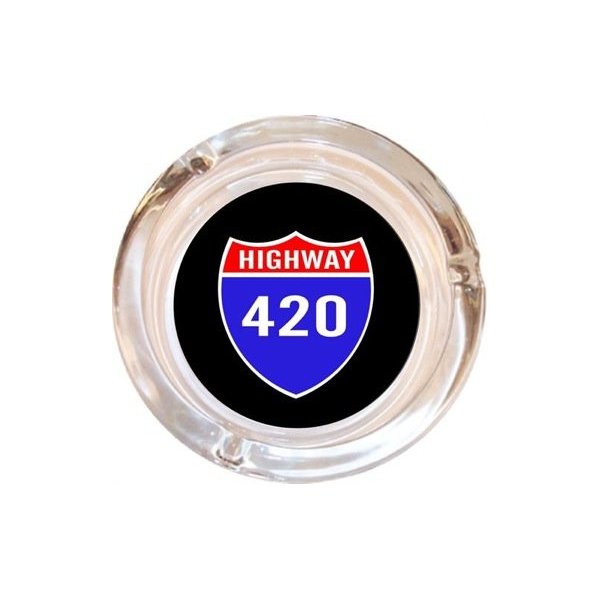 Hwy 420 Glass Ashtray 4"