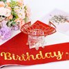 Araluky Red Birthday Crown Adult Woman & Its My Birthday Sash Happy Birthday Tiara Birthday Headband Birthday Hat Birthday Girl Crown for Women Party Favors Gift