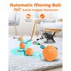 SALFSE Interactive Cat Ball Toy for Bored Indoor Cat, Automatic Moving Cat Ball with 4 Feather & LED Flash Lights, Smart Sound and Touch Control, USB-C Rechargeable
