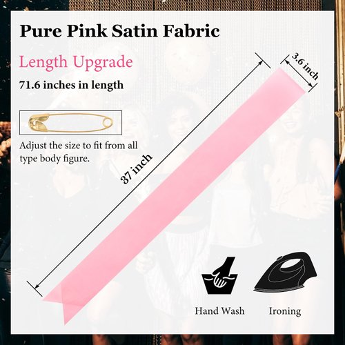 CIEHER Pink Sash Blank Satin Sash Bride Sash Custom Sash Prom Court Sash Mommy to Be Sash Birthday Sash Bride to Be Sash Bachelorette Sash 2024 Graduation Sash Party Decorations, Make Your Own