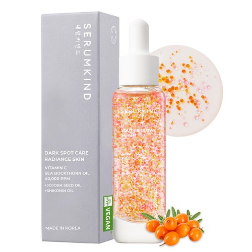 Vitamin C Serum Korean Face Skincare - Facial Serums for Aging Skin - Skin Discoloration Correcting - Sea Buckthorn Oil, 40,000 ppm - Anti Aging Facial Vit C
