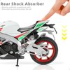 Risopen Compatible for Aprilia RSVA RR1000 1:12 Motorcycle Model Toy Mini Alloy Metal Diecast Motorcycle Model White Motorcycle Model Toy Sport Motorcycle Racing Model Collection Gift for Men Kid Boy