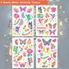 Hohamn Glitter Butterfly Tattoos for Gilrs Womens - 50 Styles Colorful Butterfly Art Tattoos for Women Girls Butterfly Party Favors