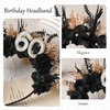 PartyforU 60th Birthday Headband for Women - 60th Birthday Crown Black Happy 60th Birthday Headband for Mom Grandma 60 Year-old Gifts for Her Birthday Party Accessory
