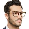 MARE AZZURO Men's Oversized Reading Glasses Stylish Reader 0 1.0 1.25 1.5 1.75 2.0 2.25 2.5 (Brown 100)